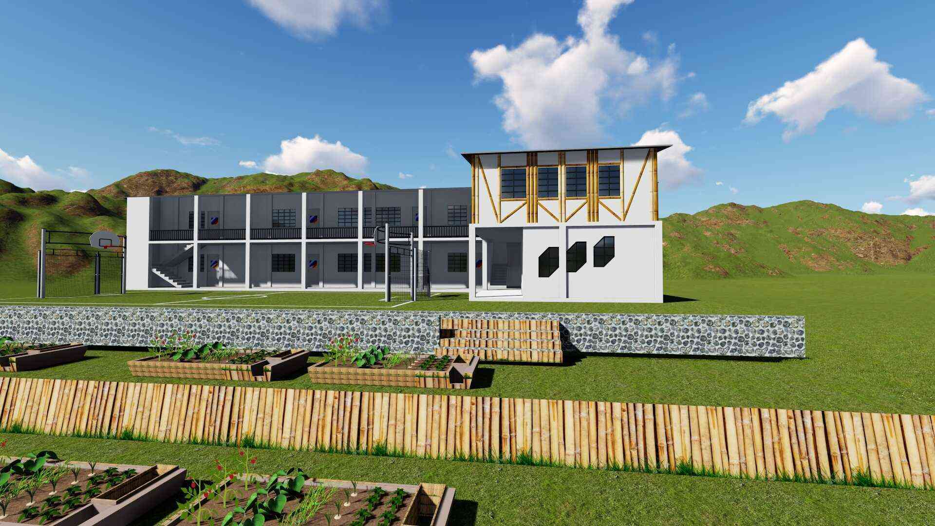 Geplanter Schulgarten und Schulhof Geplanter Schulgarten und Schulhof